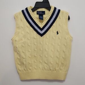 Polo Ralph Lauren Kids Cable Knit Yellow Sweater Vest Size 5